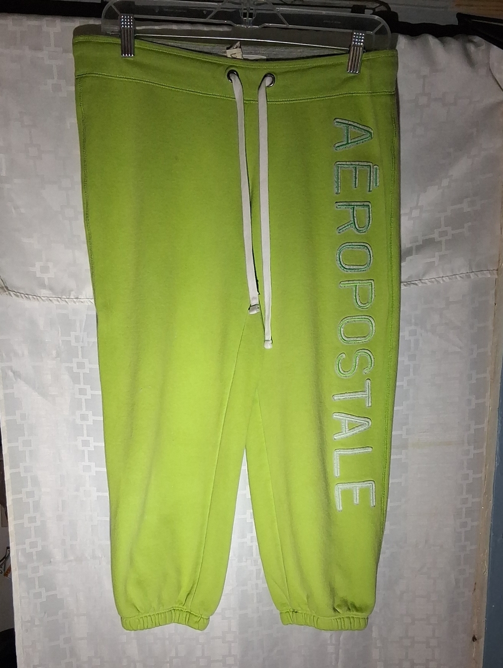Vintage 2012 Aeropostale Lime green fleece capri pants